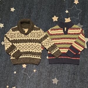 Cozy Knit Kids Sweater Set - Black and Multicolor